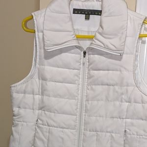 Kenneth Cole Reaction White Puffer Winter Vest Sz Large